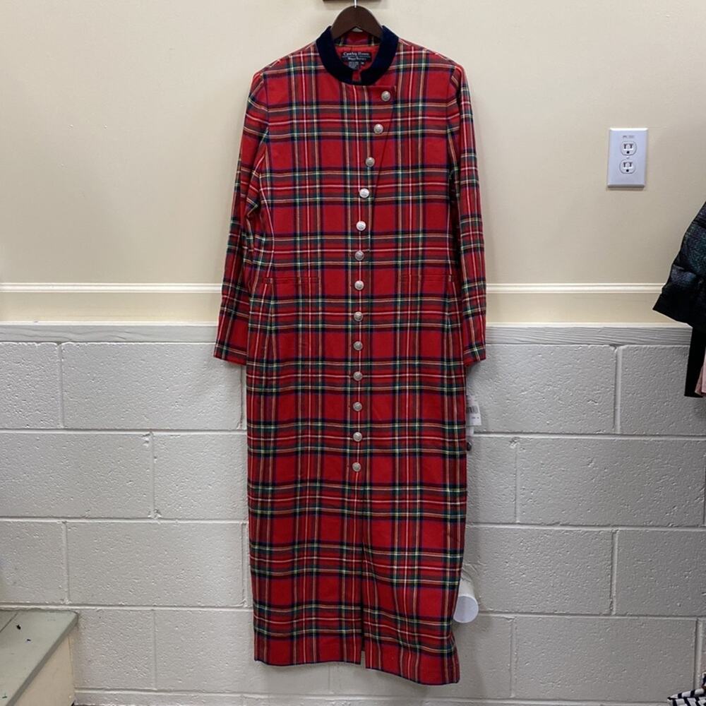 NWT Cynthia Howie for Maggie Boutique vintage Deadstock plaid pencil maxi dress